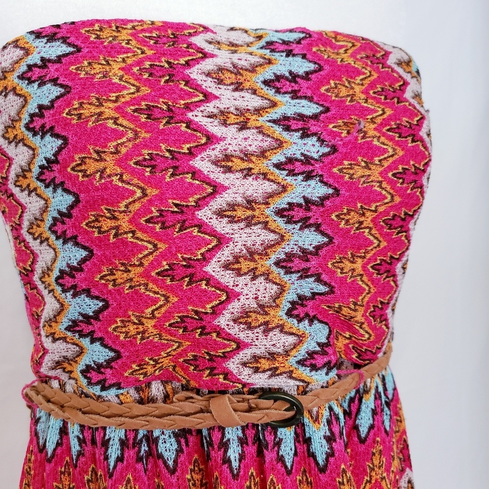 Ruby Rox Strapless Multi-Color Patterned Dress - Picture 2 of 7